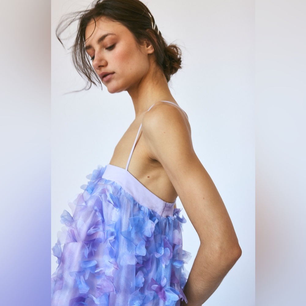 Free People Rainbows Deluxe Mini Dress Color: Blue Purple Combo - Picture 7 of 11